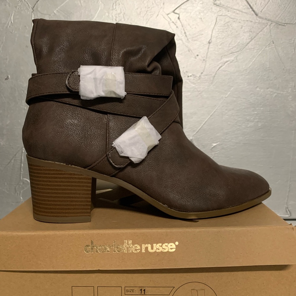 Charlotte Russe Heeled Riding Boot Sz.11 Brown NWB